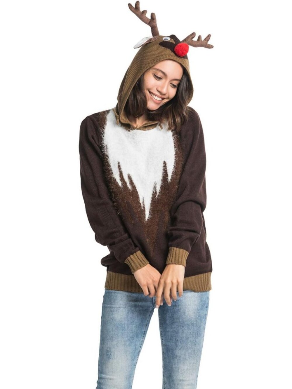 Festive Ugly Christmas Sweater Unisex Santa Pullover Cardigan for Holiday Party